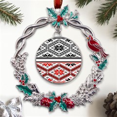 Bulgarian Metal X mas Wreath Holly Leaf Ornament