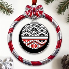 Bulgarian Metal Red Ribbon Round Ornament by nateshop