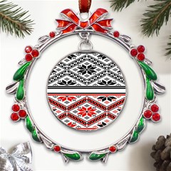 Bulgarian Metal X mas Wreath Ribbon Ornament by nateshop