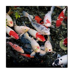 Koi Fish Nature Tile Coaster by Ndabl3x