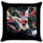 Koi Fish Nature Throw Pillow Case (Black) Front