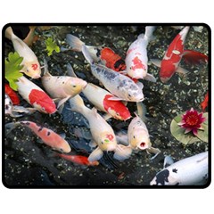 Koi Fish Nature Fleece Blanket (medium) by Ndabl3x