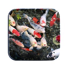 Koi Fish Nature Square Metal Box (black)