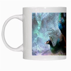 Peacock Art Painting White Mug by Ndabl3x