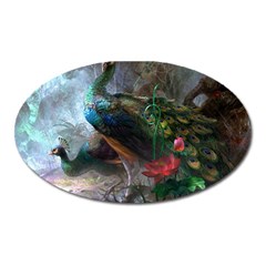 Peacock Art Painting Oval Magnet by Ndabl3x