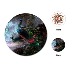 Peacock Art Painting Playing Cards Single Design (round) by Ndabl3x