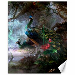 Peacock Art Painting Canvas 11  X 14  by Ndabl3x