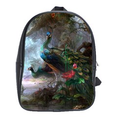 Peacock Art Painting School Bag (large) by Ndabl3x