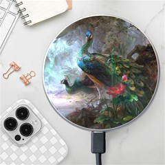 Peacock Art Painting Wireless Fast Charger(white) by Ndabl3x