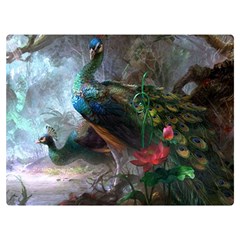 Peacock Art Painting Two Sides Premium Plush Fleece Blanket (extra Small) by Ndabl3x