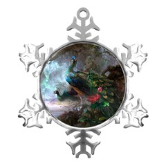 Peacock Art Painting Metal Small Snowflake Ornament