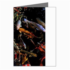 Shoal Of Koi Fish Water Underwater Greeting Cards (pkg Of 8)