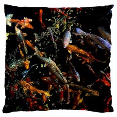 Shoal Of Koi Fish Water Underwater Standard Premium Plush Fleece Cushion Case (one Side) by Ndabl3x