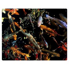 Shoal Of Koi Fish Water Underwater Two Sides Premium Plush Fleece Blanket (medium) by Ndabl3x