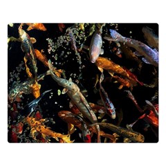 Shoal Of Koi Fish Water Underwater Two Sides Premium Plush Fleece Blanket (large) by Ndabl3x