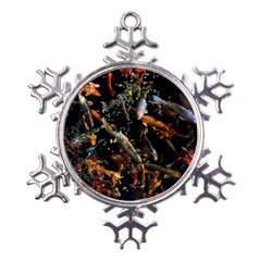 Shoal Of Koi Fish Water Underwater Metal Large Snowflake Ornament