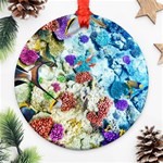 Fish The Ocean World Underwater Fishes Tropical Round Ornament (Two Sides) Front