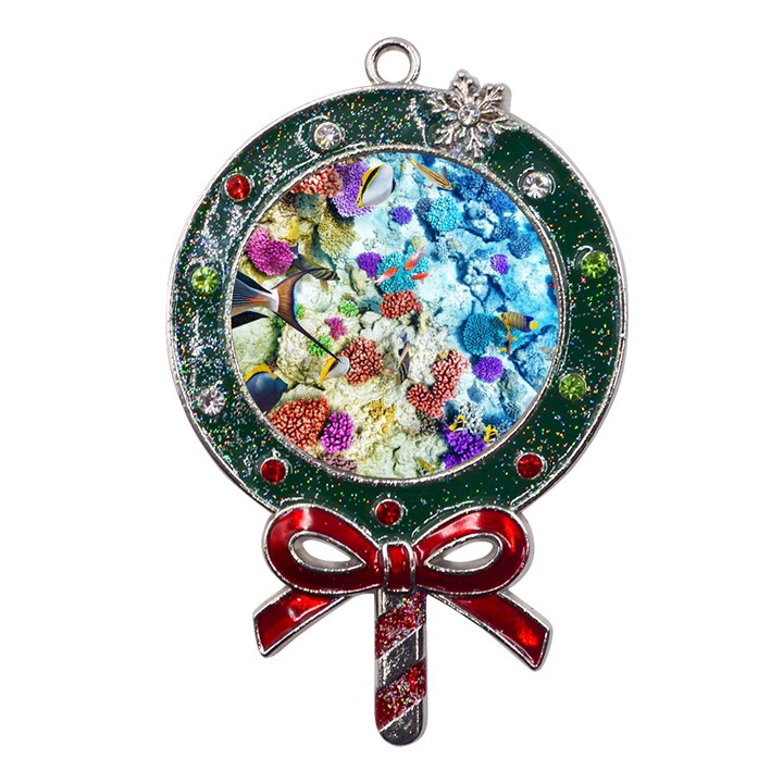 Fish The Ocean World Underwater Fishes Tropical Metal X Mas Lollipop with Crystal Ornament