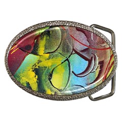 Detail Of A Bright Abstract Painted Art Background Texture Colors Belt Buckles by Ndabl3x