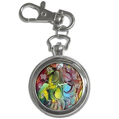 Detail Of A Bright Abstract Painted Art Background Texture Colors Key Chain Watches by Ndabl3x