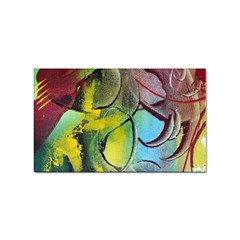 Detail Of A Bright Abstract Painted Art Background Texture Colors Sticker (rectangular) by Ndabl3x