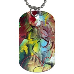 Detail Of A Bright Abstract Painted Art Background Texture Colors Dog Tag (one Side) by Ndabl3x