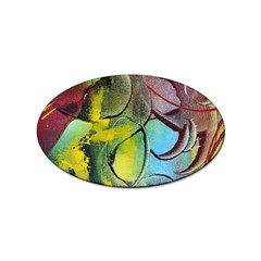 Detail Of A Bright Abstract Painted Art Background Texture Colors Sticker Oval (10 Pack) by Ndabl3x