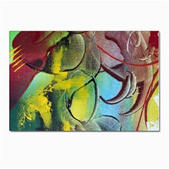 Detail Of A Bright Abstract Painted Art Background Texture Colors Postcards 5  X 7  (pkg Of 10) by Ndabl3x