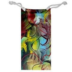 Detail Of A Bright Abstract Painted Art Background Texture Colors Jewelry Bag by Ndabl3x