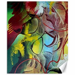 Detail Of A Bright Abstract Painted Art Background Texture Colors Canvas 8  X 10  by Ndabl3x