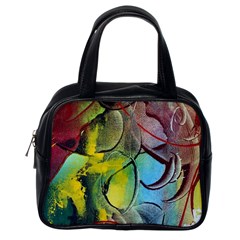 Detail Of A Bright Abstract Painted Art Background Texture Colors Classic Handbag (one Side) by Ndabl3x