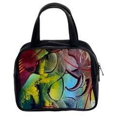 Detail Of A Bright Abstract Painted Art Background Texture Colors Classic Handbag (two Sides) by Ndabl3x