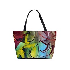 Detail Of A Bright Abstract Painted Art Background Texture Colors Classic Shoulder Handbag by Ndabl3x