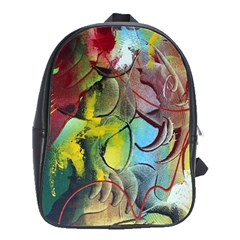 Detail Of A Bright Abstract Painted Art Background Texture Colors School Bag (large) by Ndabl3x