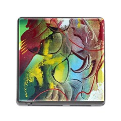 Detail Of A Bright Abstract Painted Art Background Texture Colors Memory Card Reader (square 5 Slot) by Ndabl3x