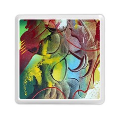 Detail Of A Bright Abstract Painted Art Background Texture Colors Memory Card Reader (square) by Ndabl3x