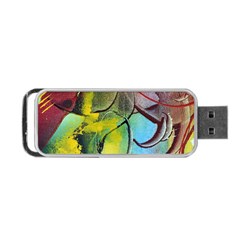 Detail Of A Bright Abstract Painted Art Background Texture Colors Portable Usb Flash (one Side) by Ndabl3x