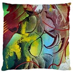 Detail Of A Bright Abstract Painted Art Background Texture Colors Standard Premium Plush Fleece Cushion Case (One Side) Front