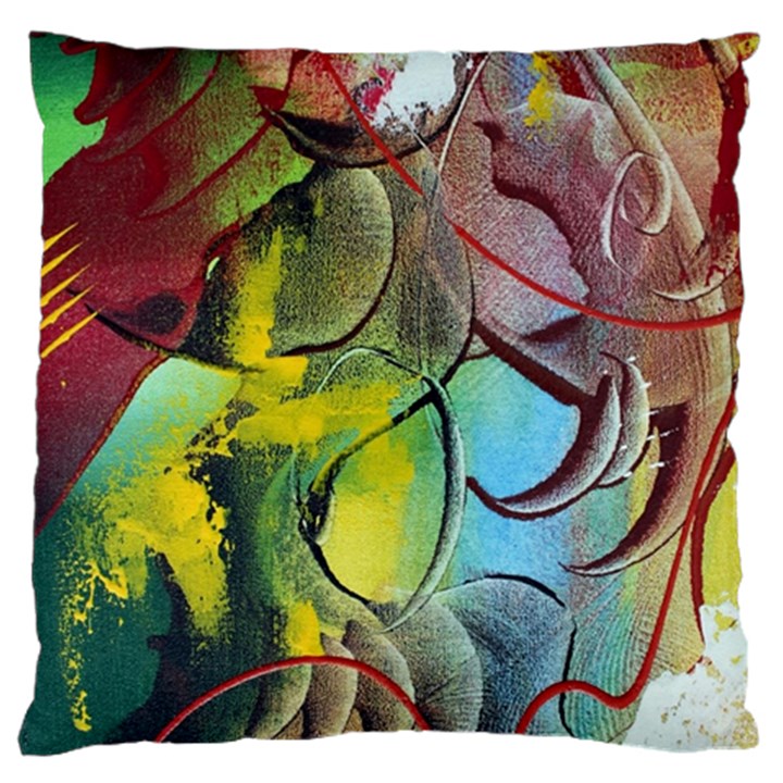 Detail Of A Bright Abstract Painted Art Background Texture Colors Standard Premium Plush Fleece Cushion Case (One Side)