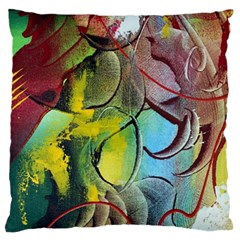 Detail Of A Bright Abstract Painted Art Background Texture Colors Standard Premium Plush Fleece Cushion Case (two Sides) by Ndabl3x