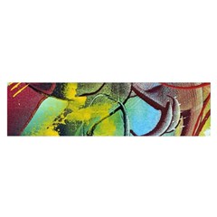 Detail Of A Bright Abstract Painted Art Background Texture Colors Oblong Satin Scarf (16  X 60 ) by Ndabl3x