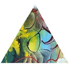 Detail Of A Bright Abstract Painted Art Background Texture Colors Wooden Puzzle Triangle by Ndabl3x