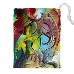 Detail Of A Bright Abstract Painted Art Background Texture Colors Drawstring Pouch (4xl) by Ndabl3x