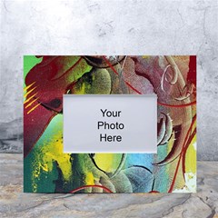 Detail Of A Bright Abstract Painted Art Background Texture Colors White Tabletop Photo Frame 4 x6  by Ndabl3x