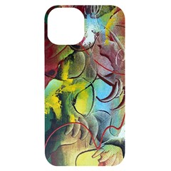 Detail Of A Bright Abstract Painted Art Background Texture Colors Iphone 14 Black Uv Print Case by Ndabl3x