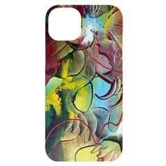 Detail Of A Bright Abstract Painted Art Background Texture Colors Iphone 14 Plus Black Uv Print Case by Ndabl3x