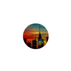 New York City Skyline Usa 1  Mini Buttons by Ndabl3x