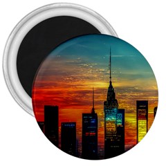 New York City Skyline Usa 3  Magnets by Ndabl3x