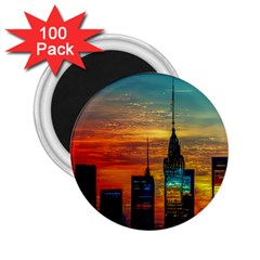 New York City Skyline Usa 2 25  Magnets (100 Pack)  by Ndabl3x