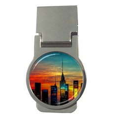 New York City Skyline Usa Money Clips (round)  by Ndabl3x